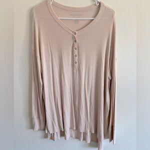 American Eagle Soft & Sexy Snap Henley Long Sleeve Tee